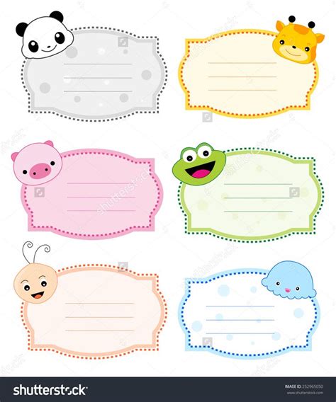 Pin by Antonia Mendez on ETIQUETAS | Nametags for kids, Kids labels, Label templates