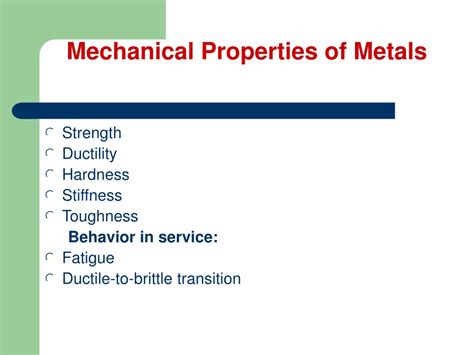 PPT - Mechanical Properties of Metals PowerPoint Presentation, free download - ID:9713419