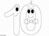 Cute Number 10 coloring Page sketch template