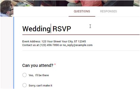 How to create a wedding RSVP form using Google Forms | HTML Form Guide