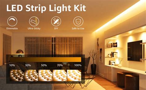 Lepro 16.4ft Warm White LED Strip Lights, Non-Waterproof Dimmable LED ...