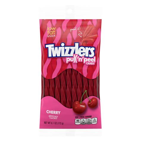 TWIZZLERS CHERRY PULL-N-PEEL 6.1 OZ PEG BAG - Midwest Distribution