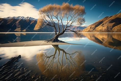 Premium Photo | The Wanaka Tree New Zealands South Island