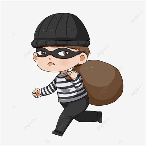 Robber White Transparent, Striped Shirt Robber Clip Art, Robber Clipart ...