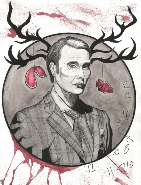 "Hannibal Lecter (Mads Mikkelsen)" Painting art prints and posters by Luiz Rosa - ARTFLAKES.COM