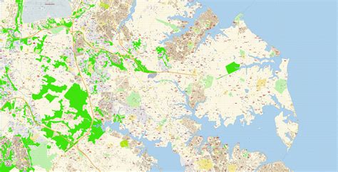 Severna Park + Annapolis Maryland Map Vector Exact City Plan detailed Street Map Adobe ...