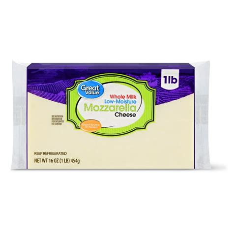 Great Value Whole Milk Low-Moisture Mozzarella Cheese, 16 Oz - Walmart.com - Walmart.com