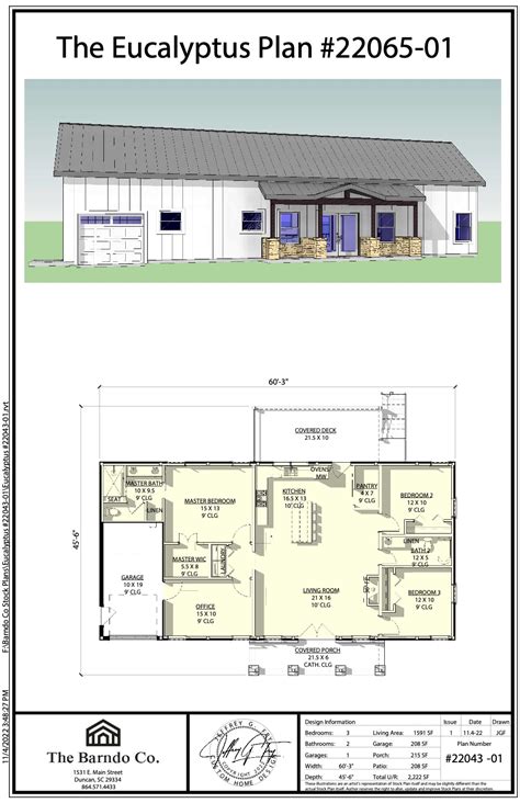 Single Story Barndominium House Plans Interior | Eucalyptus Plan