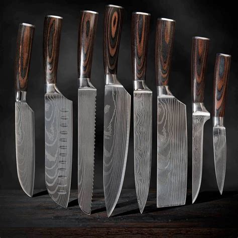 SEIDO Japanese Chef Knife Set | Professional 8pc Culinary Kitchen Set ...