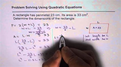 Find Rectangle Dimensions with Given Perimeter and Area - YouTube