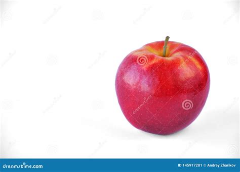 Red apple on white table stock image. Image of table - 145917281