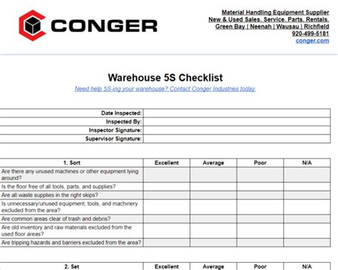 5S Project Checklist Visual Workplace,, 53% OFF