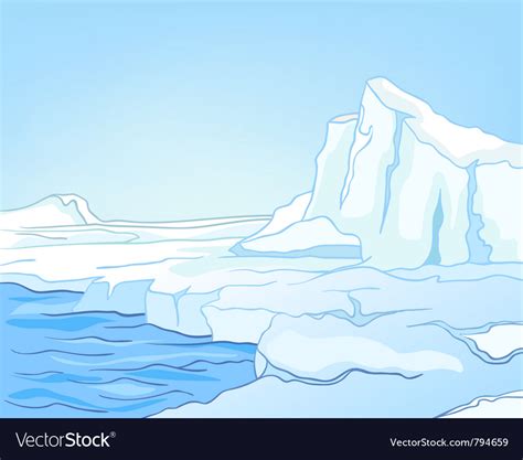 Cartoon nature landscape arctic Royalty Free Vector Image