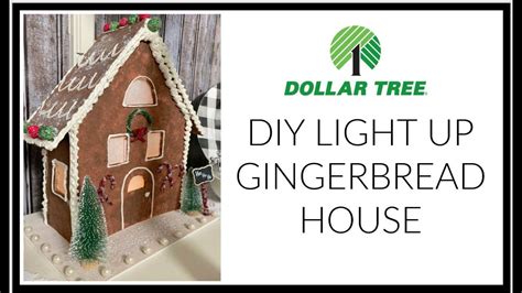 🎄DIY DOLLAR TREE GINGERBREAD HOUSE// FAUX LIGHT UP GINGERBREAD HOUSE - YouTube Gingerbread Diy ...