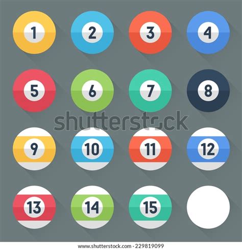 Colored Pool Balls Numbers 1 15 Stock Vector (Royalty Free) 229819099