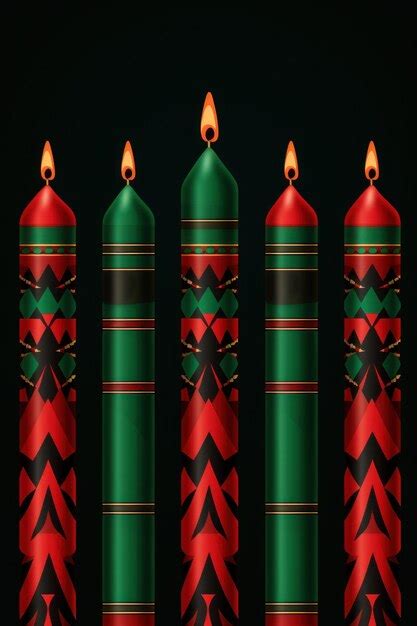 Premium AI Image | Kwanzaa holiday decorative candle traditional colors ...