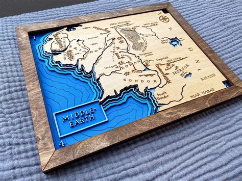 3D Middle Earth Map Middle Earth Map LOTR Map Wood Middle | Etsy