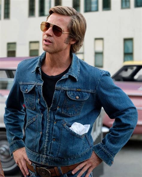 Brad Pitt as Cliff Booth in Once Upon a Time in Hollywood (2019) Brad Pitt, Blue Jean Jacket ...