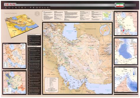 Iran Physical Map 2004 - Full size