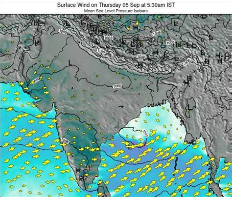 India Surface Wind on Tuesday 21 Sep at 11:30am IST