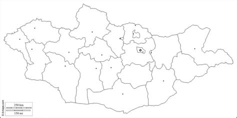 Mongolia map outline - Blank map of Mongolia (Eastern Asia - Asia)