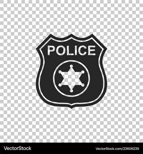 Police badge icon on transparent background Vector Image