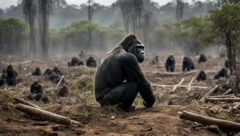 How is habitat loss impacting wild gorilla populations?