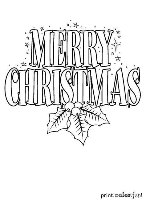 Merry Christmas sign coloring page - Print. Color. Fun!