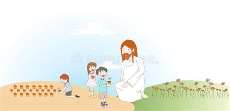 Children with god stock illustration. Illustration of glory - 18211712