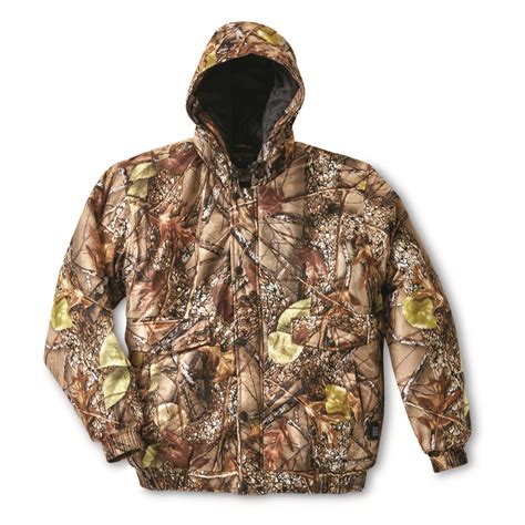 World Famous Camo Hooded Heated Hunting Jacket - 722502, Jackets at ...