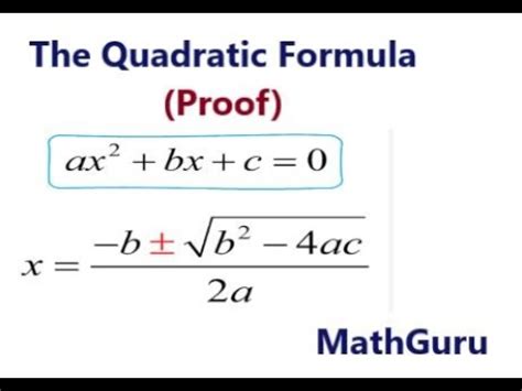 How to derive the Quadratic Formula | Proof - YouTube