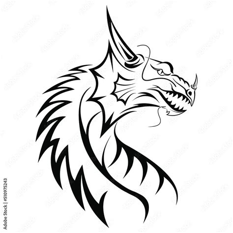 black dragon tattoo Stock Vector | Adobe Stock