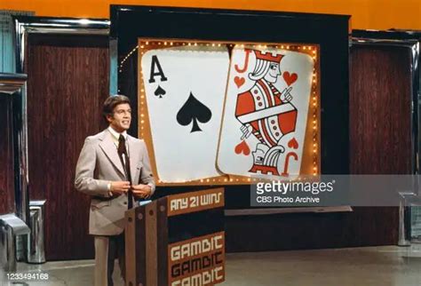 Pictured is show host Wink Martindale on the game show, GAMBIT.... in ...