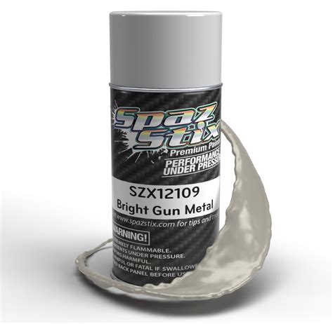 Spaz Stix Bright Gun Metal Aerosol Spray Paint 3.5oz Can SZX12109 12109 ...