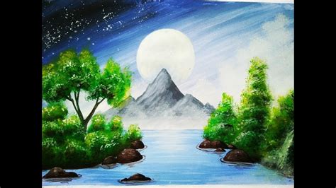 Nature Scenery With Hills --watercolours scenery painting - YouTube