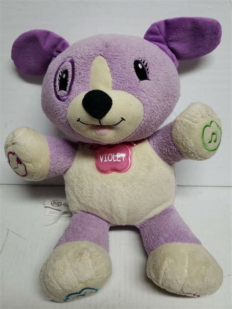 Leapfrog My Pal Violet Interactive Talking Puppy Dog Purple White Plush ...