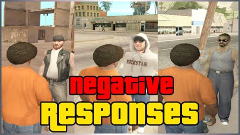 CJ Quotes | Negative Responses To Crack Dealers | GTA San Andreas - YouTube