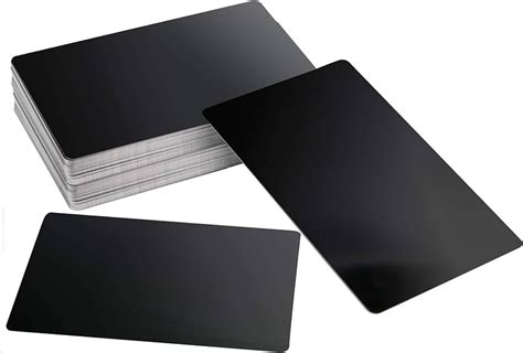 Economy Pack 100pcs - Black Metal Engraving Blanks Multipurpose Aluminum Sheet Business Card ...