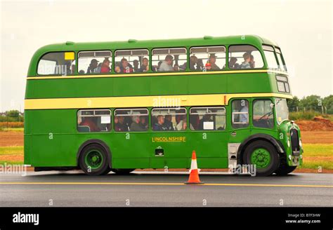 Vintage Green Double Decker bus Stock Photo - Alamy