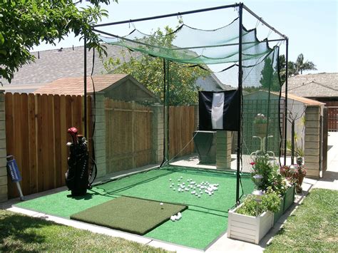 My hitting cage | Backyard putting green, Backyard, Green backyard