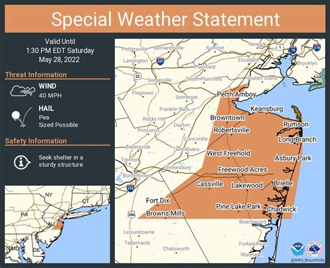 NWS Mount Holly on Twitter: "A special weather statement has been issued for Lakewood NJ, Perth ...