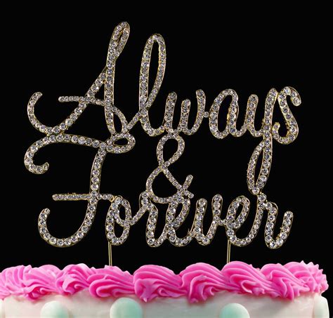 Always and Forever Wedding Cake Toppers Gold Bling Romantic - Etsy