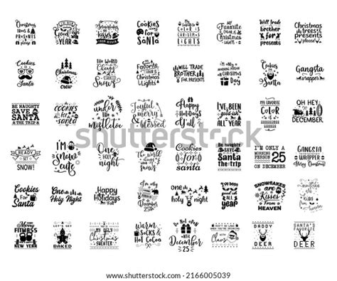 Christmas Calligraphy Set Silhouette Typography Quotes Stock Illustration 2166005039 | Shutterstock