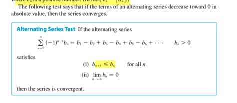 Alternating series test question. - Mathematics Stack Exchange