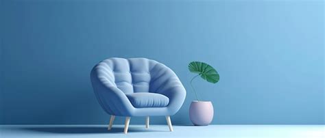 Premium AI Image | Blue color chair product image for web page ...