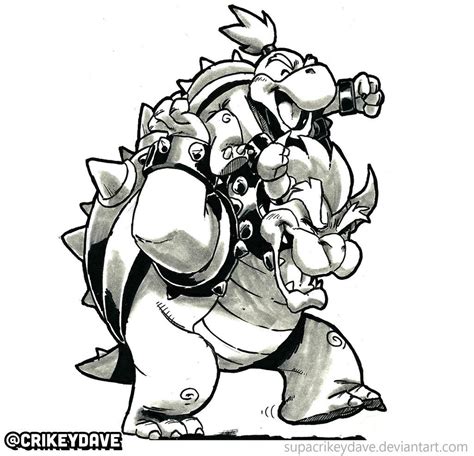 Bowser and son | Bowser, Ink sketch, Art sketchbook