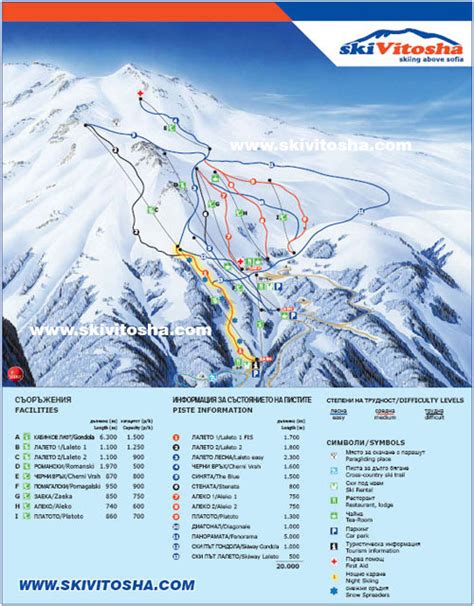 Vitosha Piste Map / Trail Map