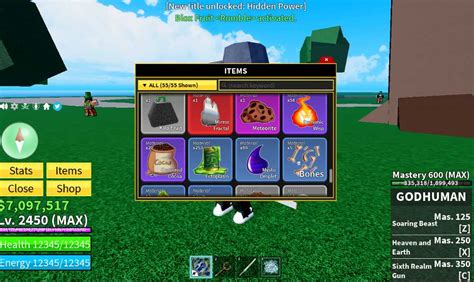 Blox Fruits | Max Level Account (2450) | Rumble | 7M+ Beli | 33K ...