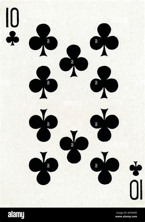 10 of Clubs from a deck of Goodall & Son Ltd. playing cards, c1940. Artist: Unknown Stock Photo ...