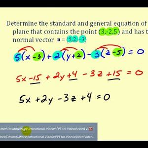 The Equation of a Plane in 3D Using Vectors | Physics Forums: Science ...